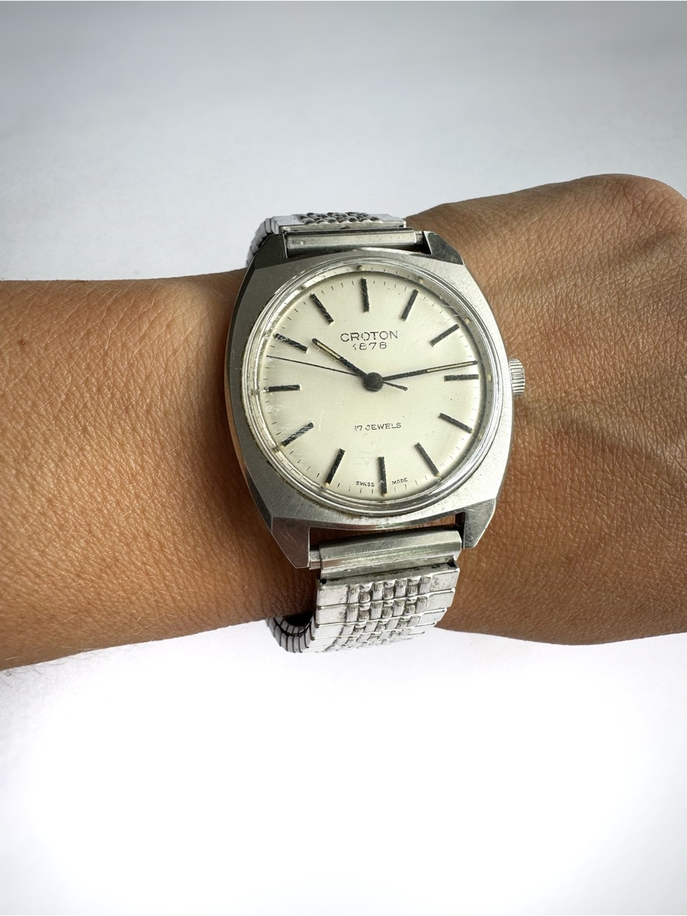 Croton Silver and White Dress Watch